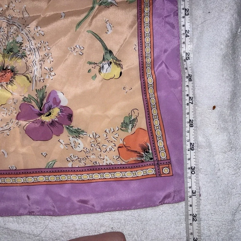 Brand New Tag Carole Little 100% Silk Scarf Floral Pretty Boho Onesize